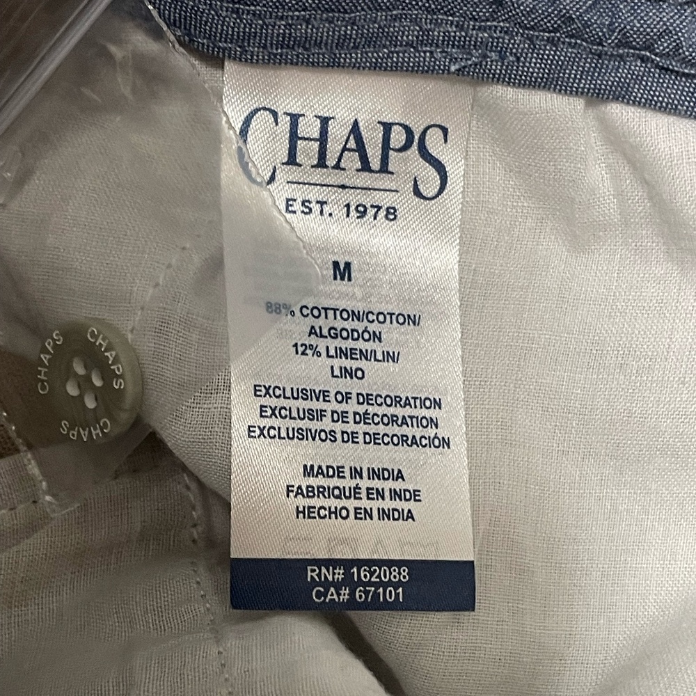 Men's Chaps 7" Khaki Pull On Shorts Adjustable Elastic Waist Size Medium NWT - Picture 5 of 10